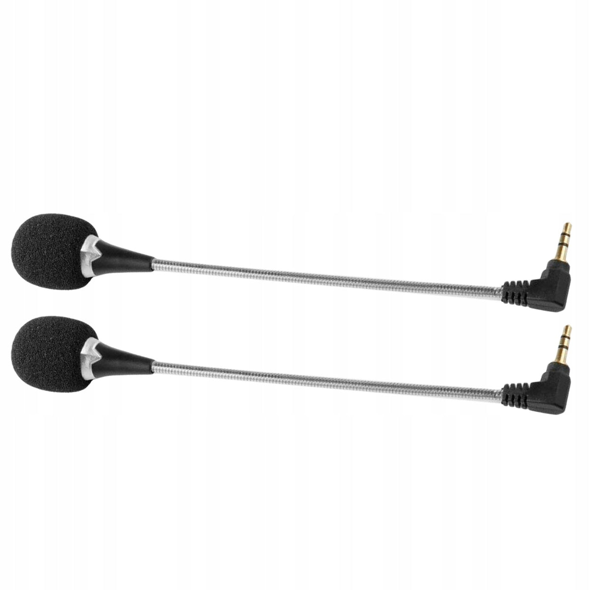 2Pcs Silver Mini Gooseneck Microphone for Laptop with Noise Reduction