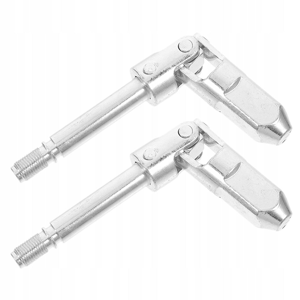 2Pcs Silver Steel Floor Jack Parts with Universal Joint and Oil Seal