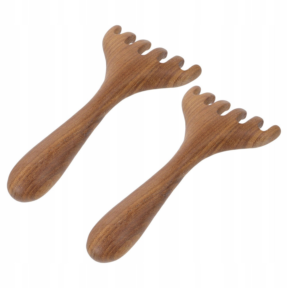 2SZT DREWNIANY GRZEBIEŃ DO MASAŻU SKÓRY GŁOWY GUA SHA DO RELAKSU