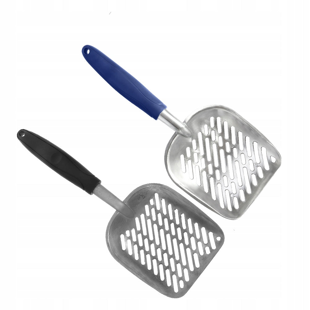 2SZT METALOWA ŁOPATKA DO ŻWIRKU KOTA Z ERGONOMICZNĄ RĄCZKĄ