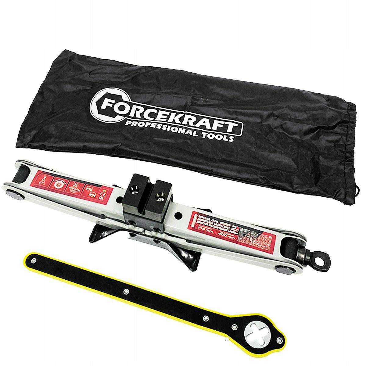 2T 115-400mm Trapezoidal Car Lift with Mobile Ratchet Wrench