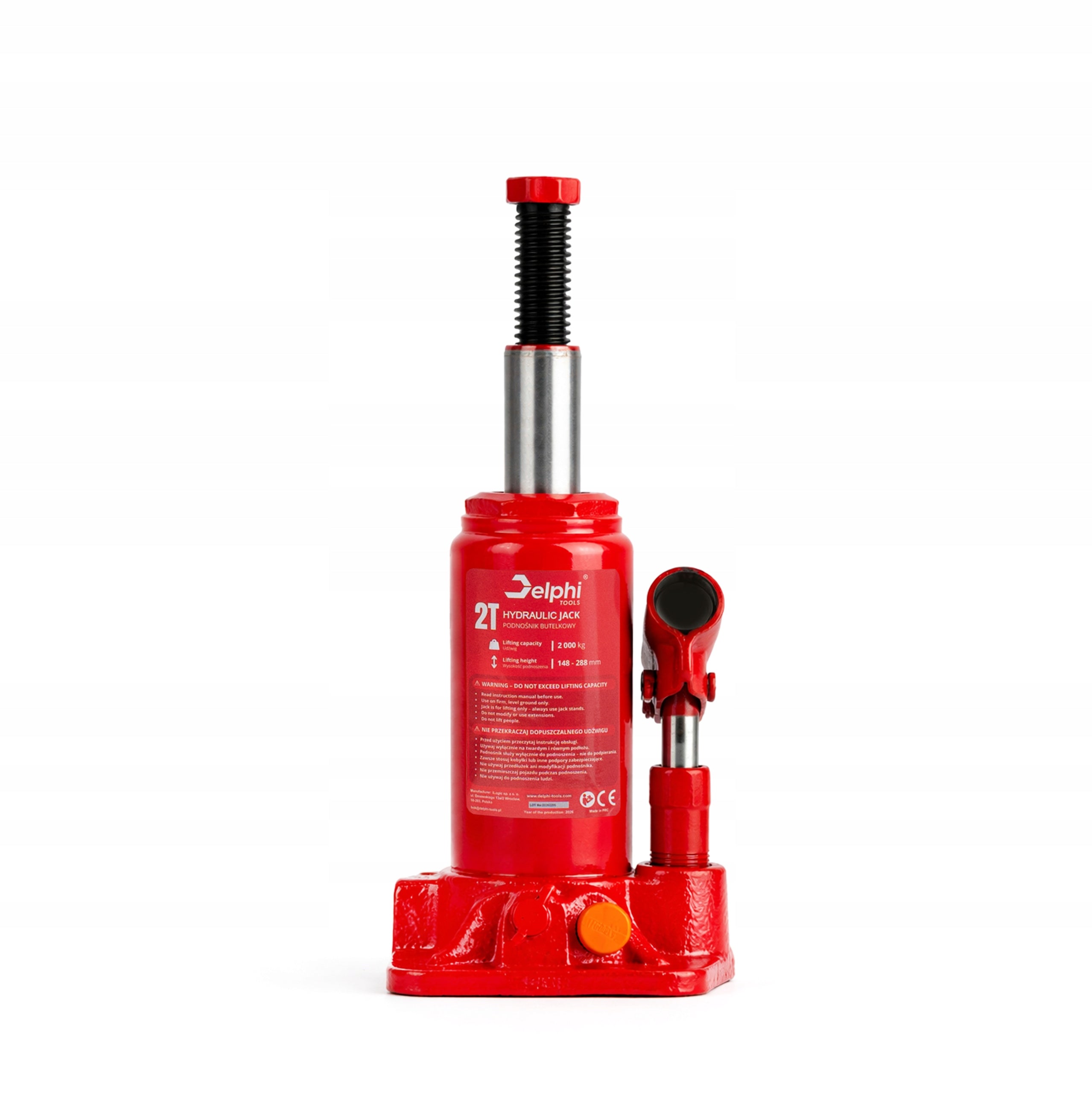 2T 2000KG 148-288MM HYDRAULIC BOTTLE BOLLARD CAR LIFT Brand Delphi tools