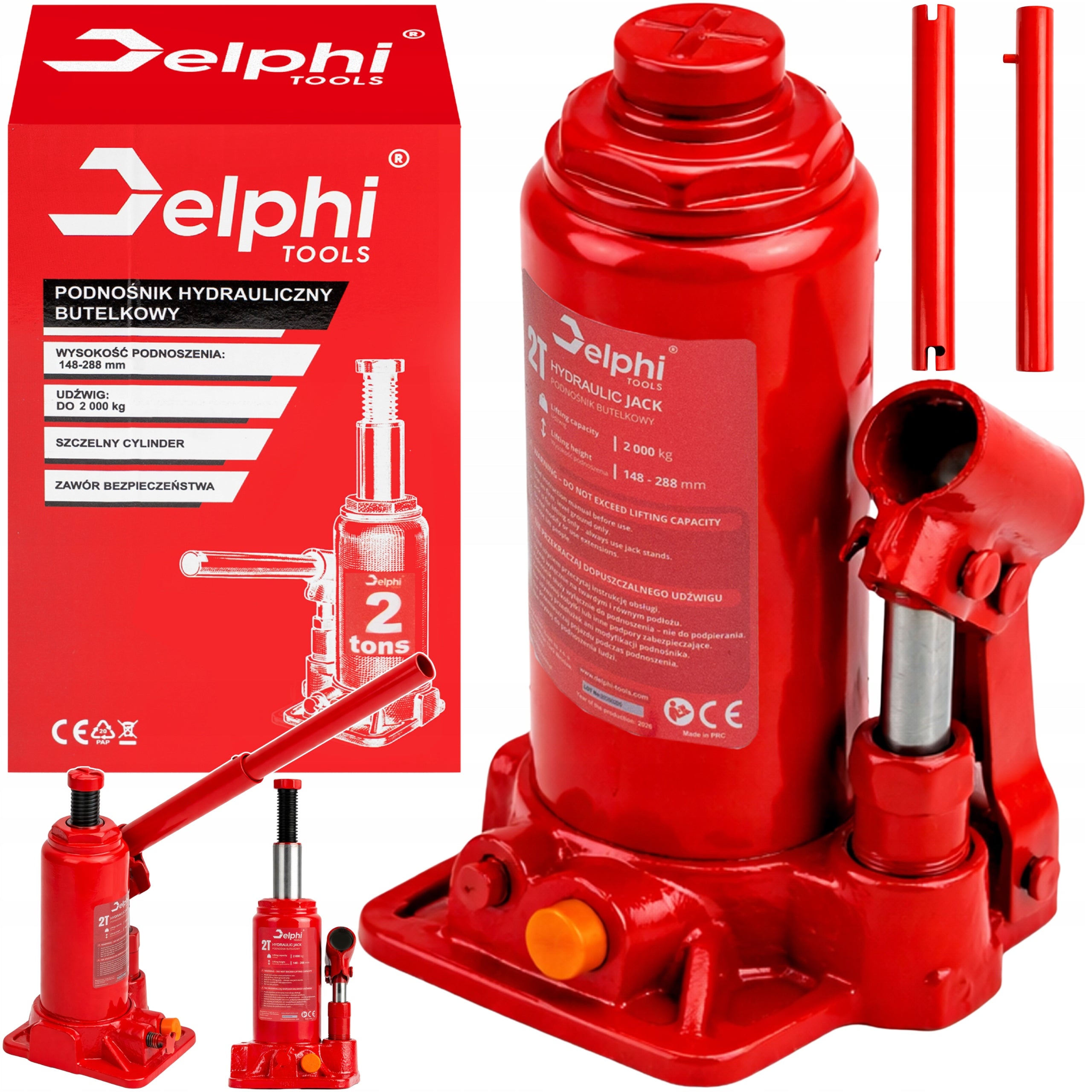 2T 2000KG 148-288MM HYDRAULIC BOTTLE BOLLARD CAR LIFT