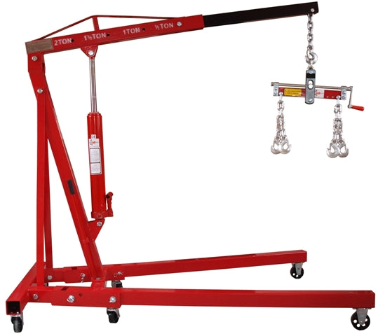 2T WORKSHOP CRANE + BALANCER WITH HOOKS - POWERFUL FAST 2 X PUMP
