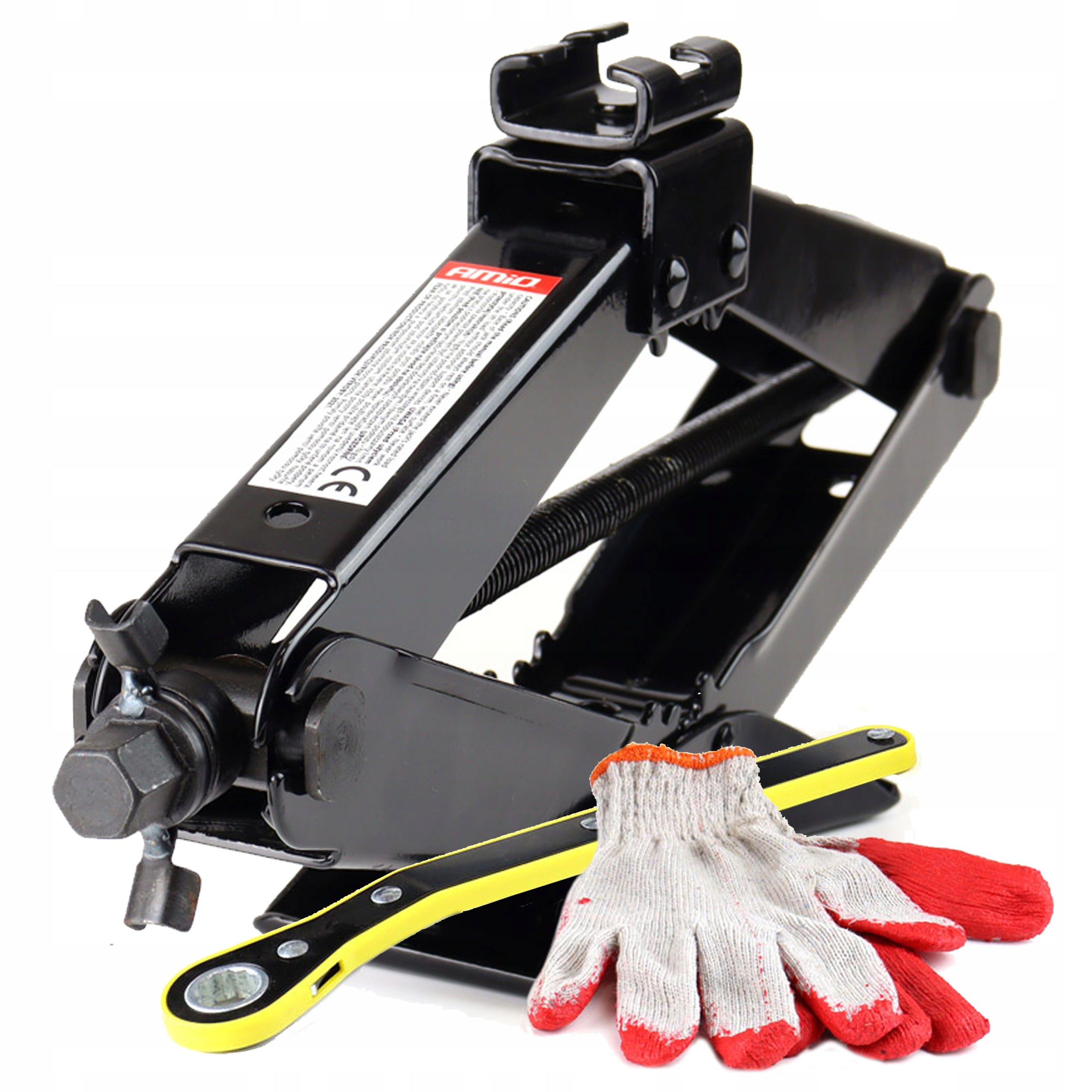 2T trapezoidal lift with ratchet wrench + work gloves