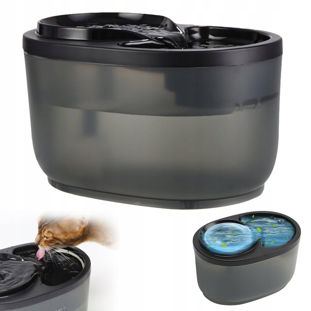 2X 2.3L CAT FOUNTAIN WITH BLUE BACKLIGHT AND FILTRATION SYSTEM