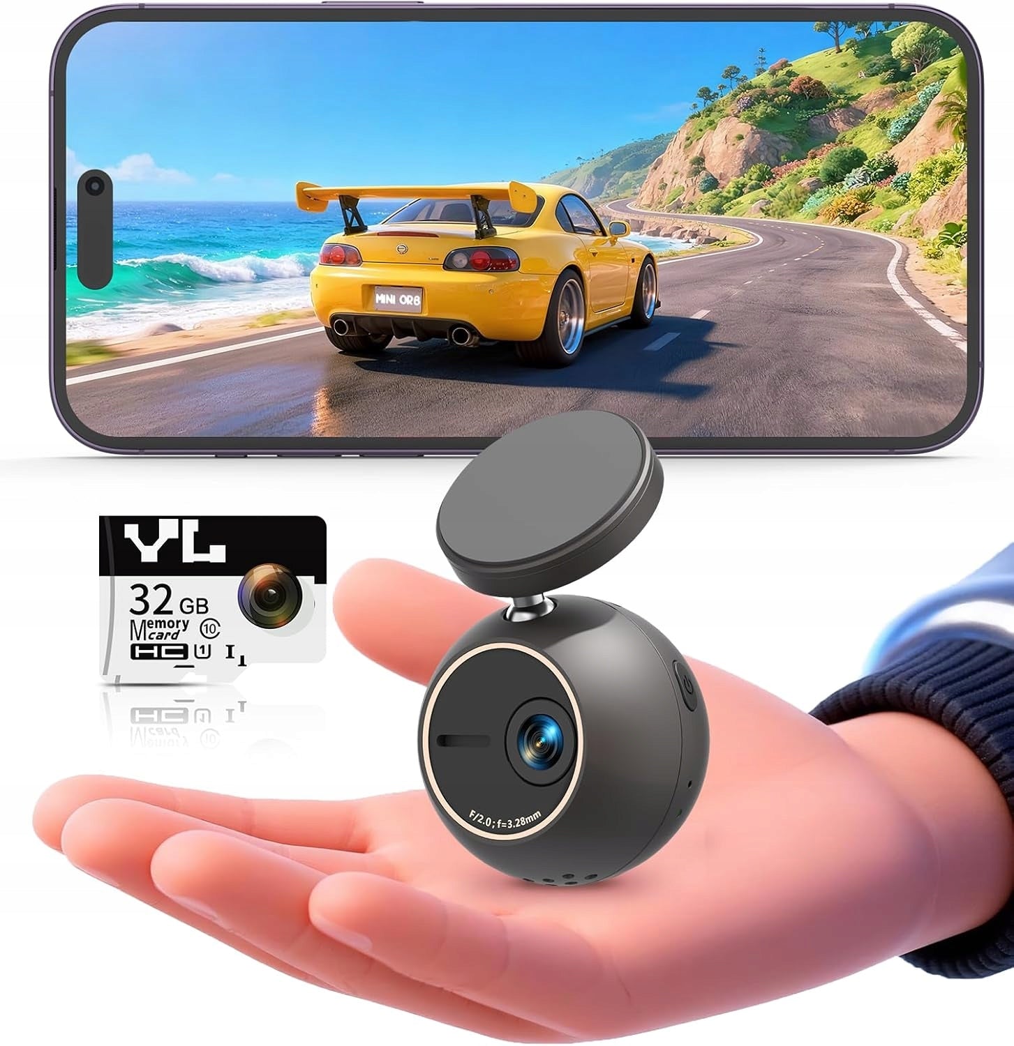 2X 2K MINI 360° WIFI 32GB DASH CAM