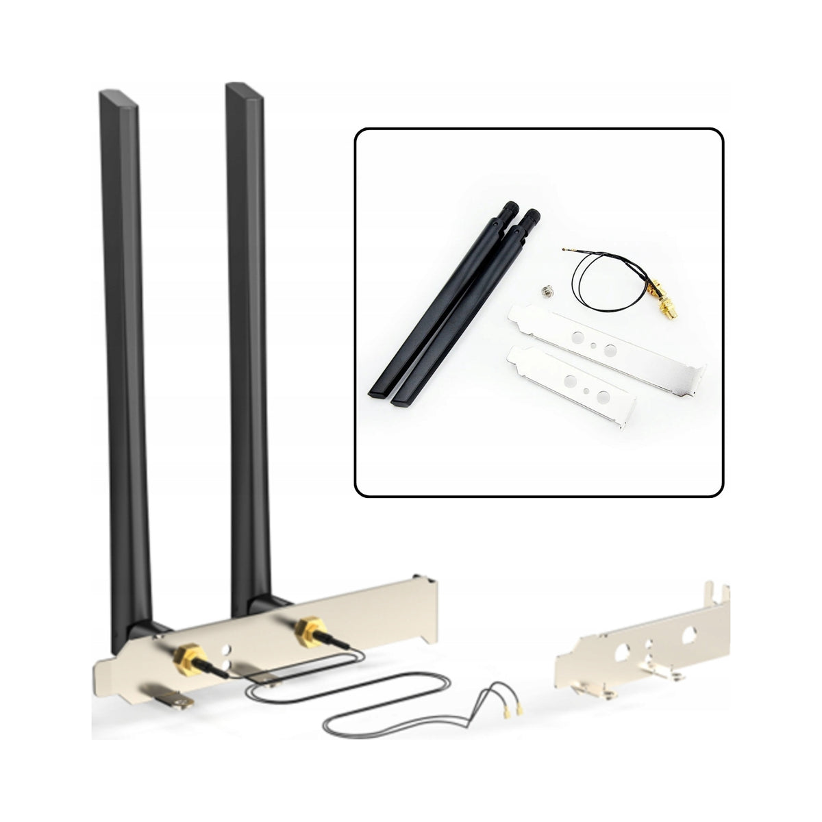 2X 2x 6Dbi Antenna Kit for Intel Wifi Card 2.4GHz 5GHz M.2 IPEX 4 RP-SMA