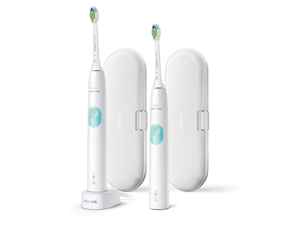 2X 2x SONIC TOOTHBRUSH PHILIPS SONICARE 4300 HX6807/35 WHITE