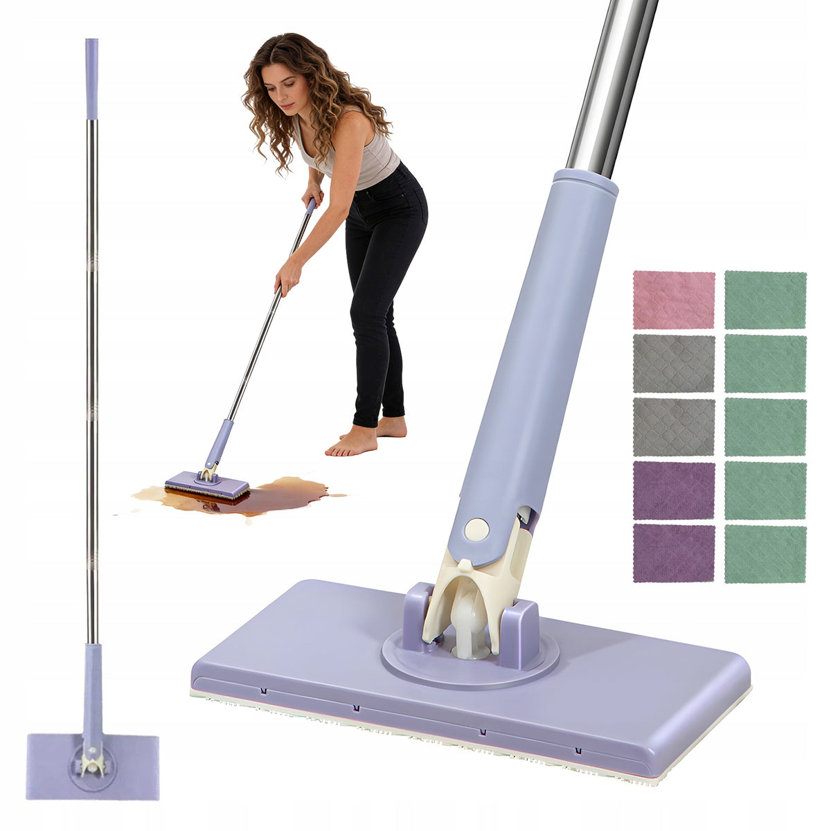 2X 360 DEGREE ROTARY CLEANING MOP WITH 10 CARTRIDGES FOR HOME