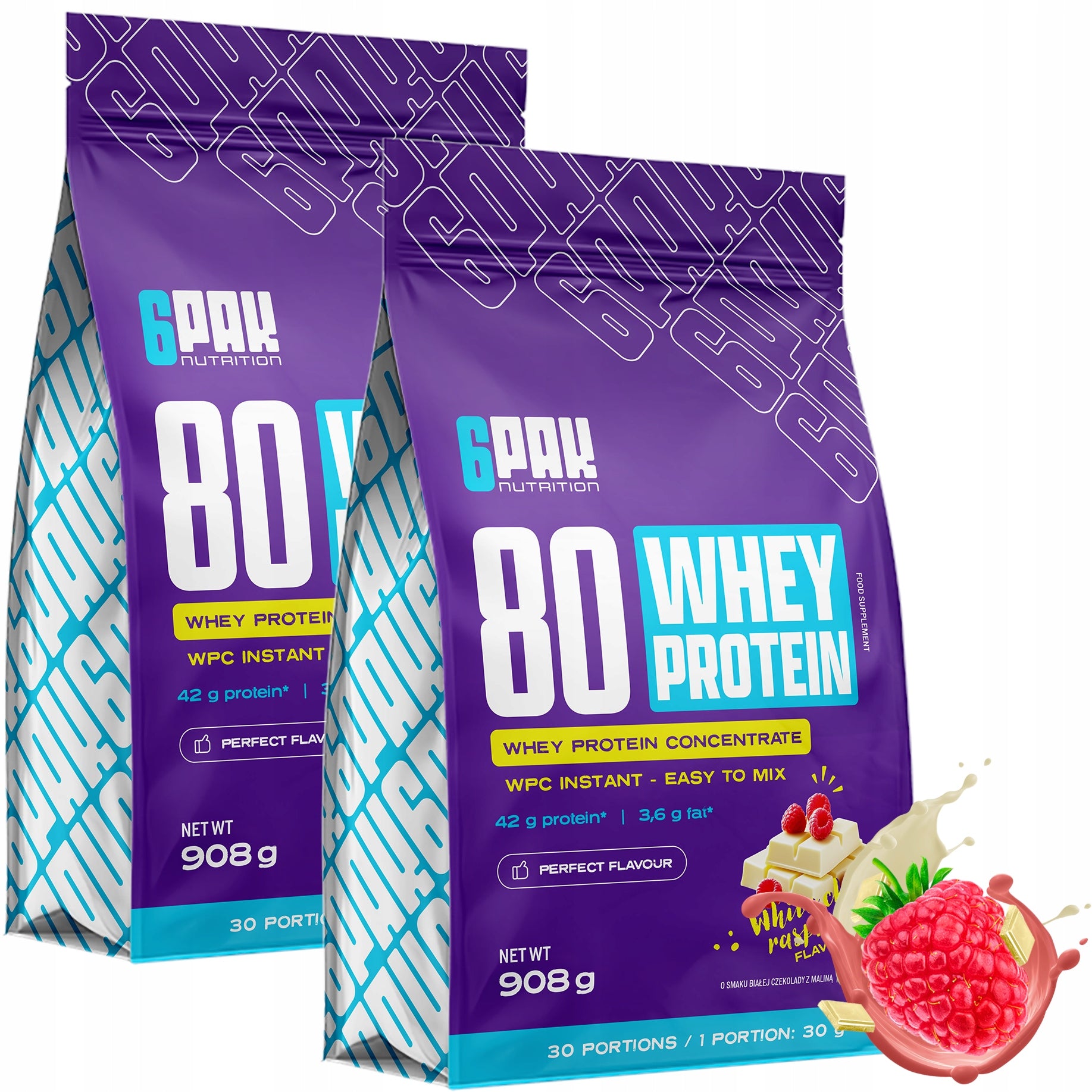 2X 6PACK WPC 80 908 G WHEY PROTEIN SUPPLEMENT