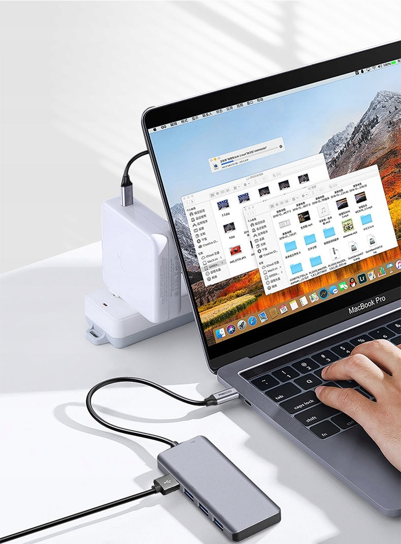 2X ADAPTER HUB USB-C TYPE C 4X USB 3.0 + MICRO RECCI SPLIT Manufacturer code RH06