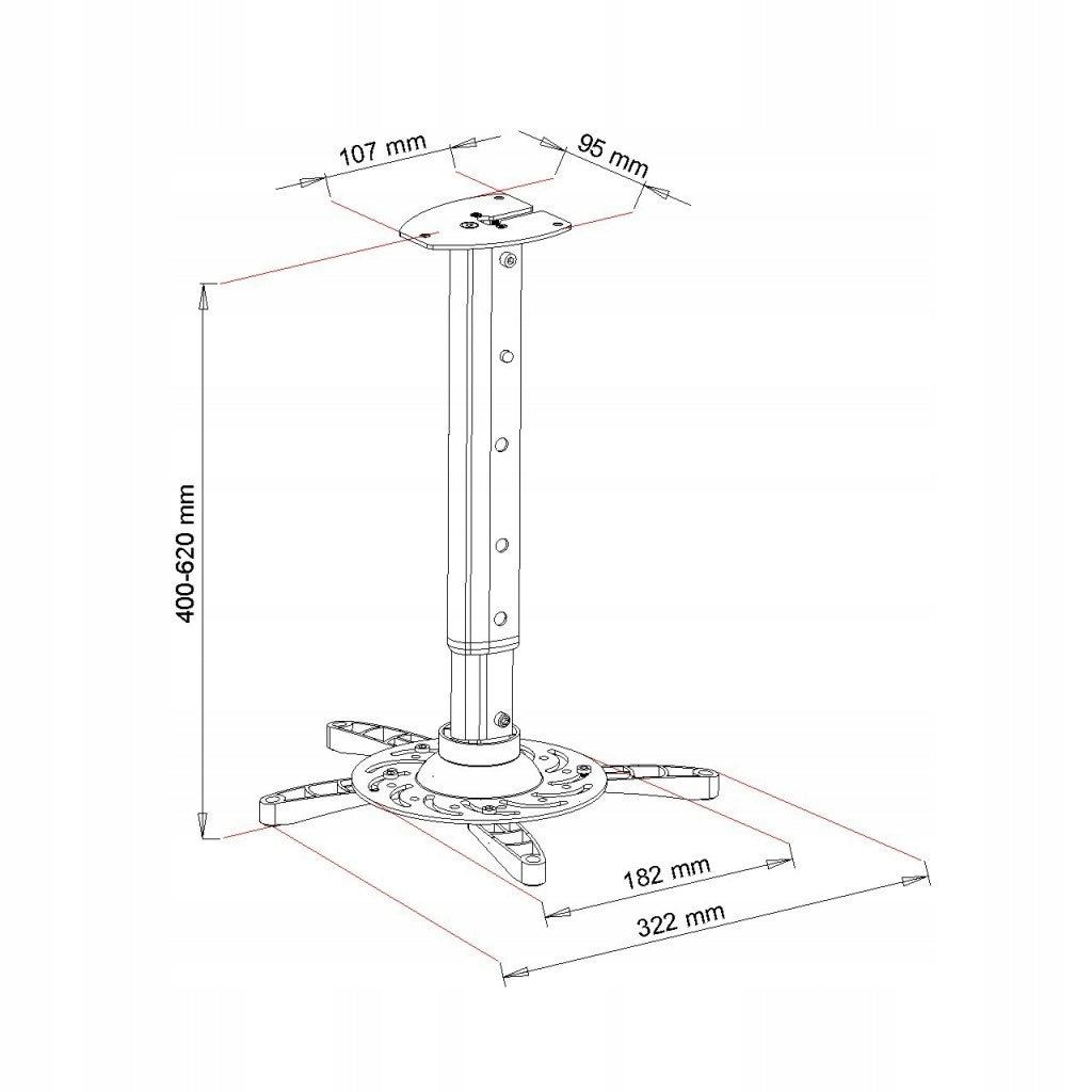 2X ART P-102S ceiling mount 40-62cm silver Model P-102
