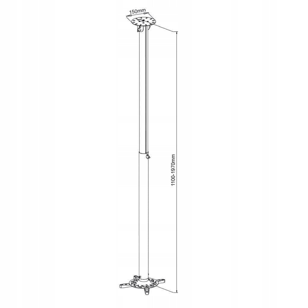 2X ART P-104B ceiling mount 110-197cm black Model P-104