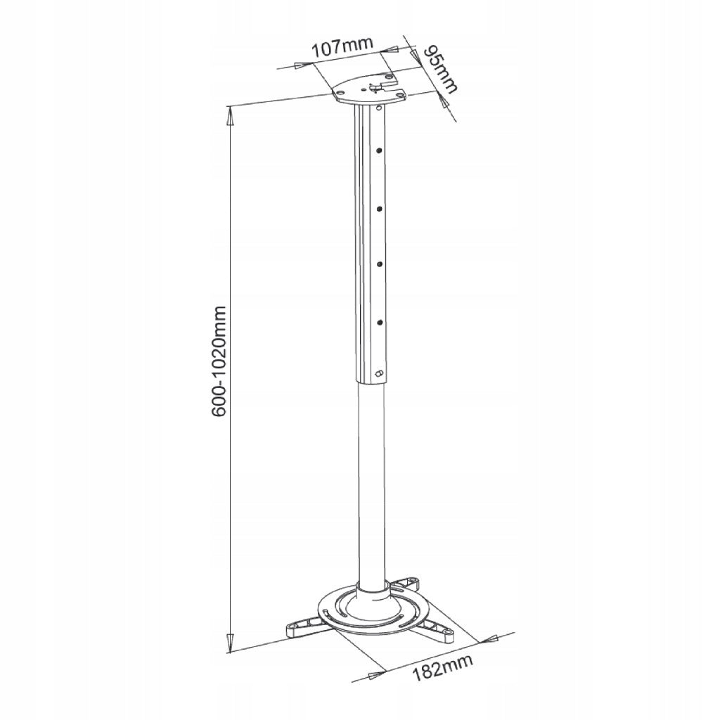 2X ART P-105S ceiling mount 60-102cm silver