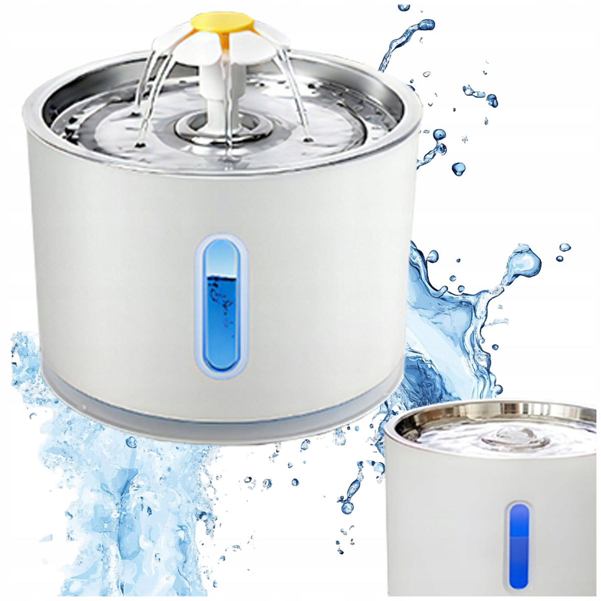 2X AUTOMATIC WATER FOUNTAIN 2,4L FOR DOG CAT – SILENT DRINKER + FILTER