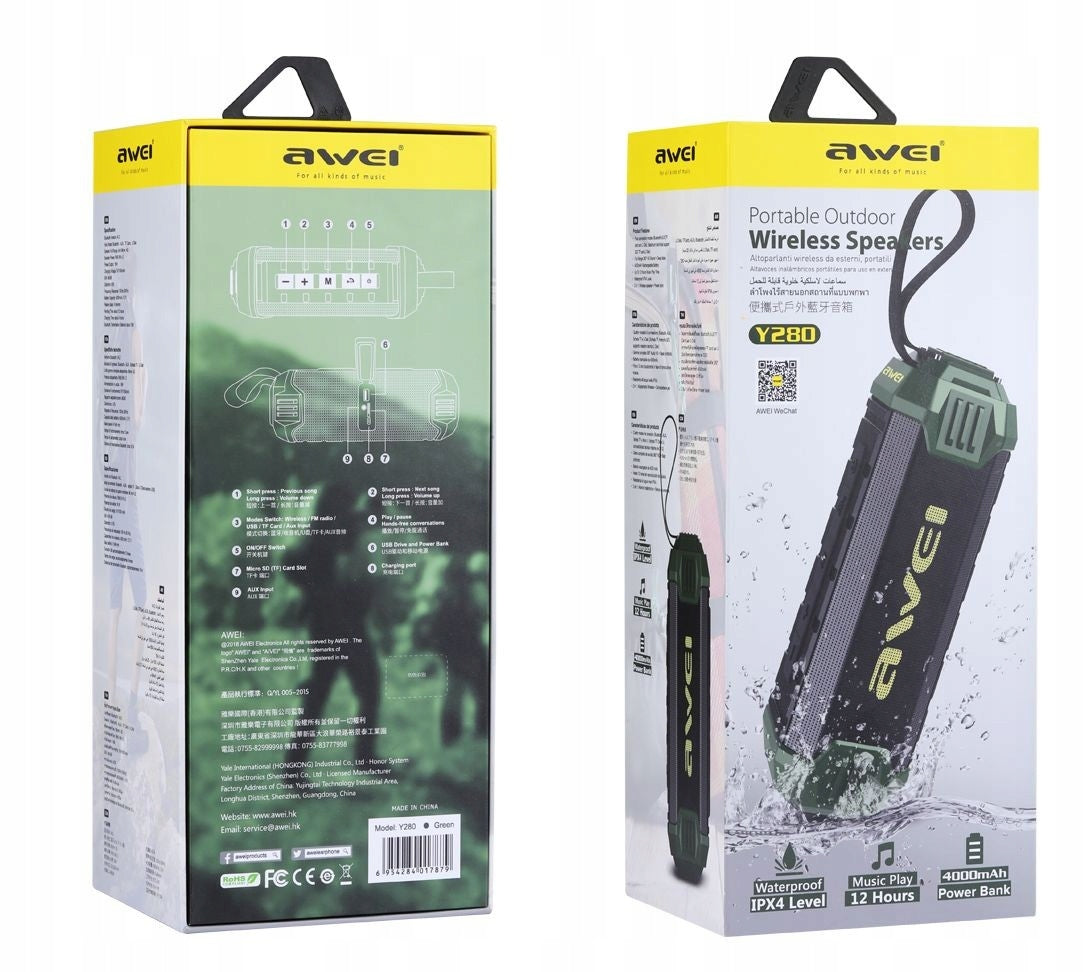 2X AWEI Y280, wireless speaker, black Brand Awei