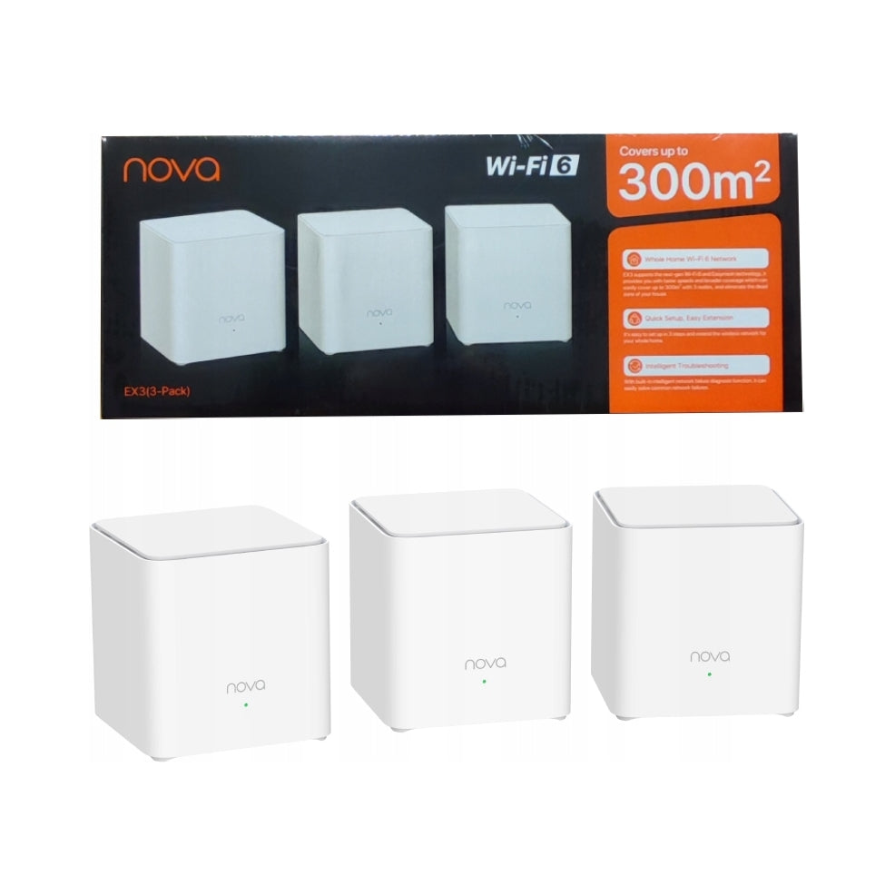 2X Access Point, Tenda EX3 Router (3pack) 802.11ax (Wi-Fi 6)