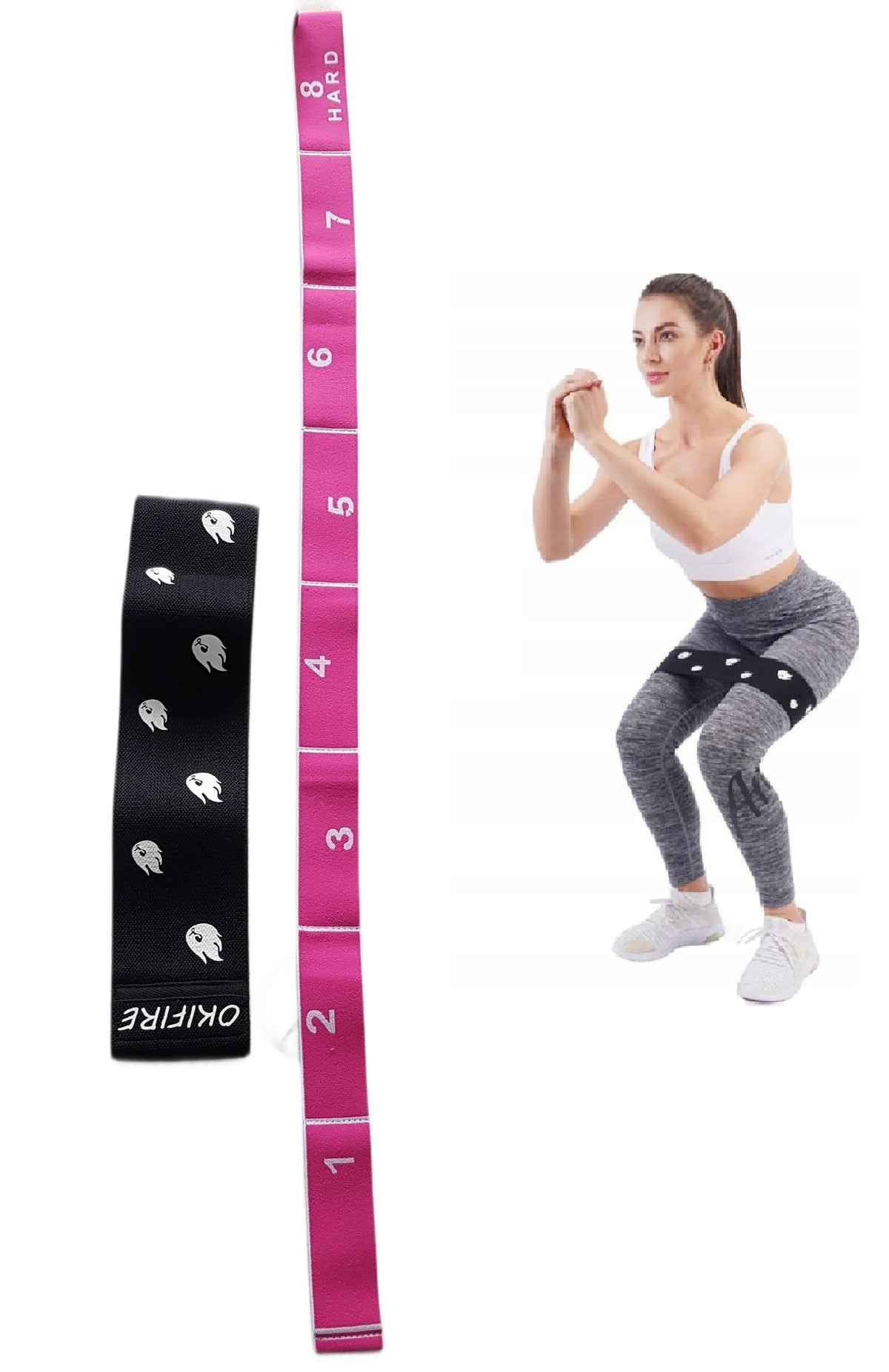 2X BANDS RUBBER TRAINING RESISTANCE TAPE FOR EXERCISES ON FIRM BUTTOCKS BLACK