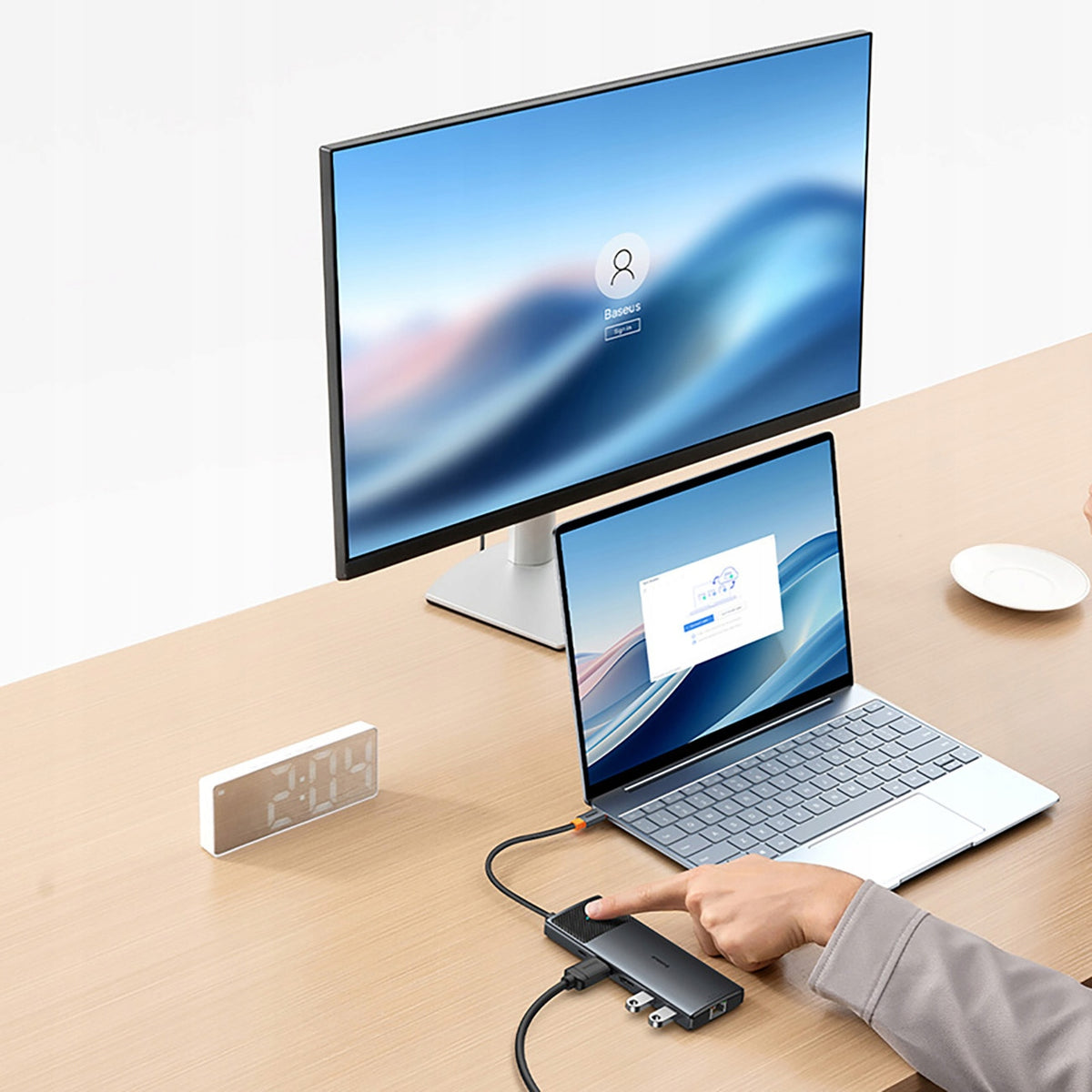 2X BASEUS USB-C Hub 10in1 ADAPTER HDMI SPLITTER USB-A USB-C RJ45 SD/TF Product weight with unit packaging 0.3 kg