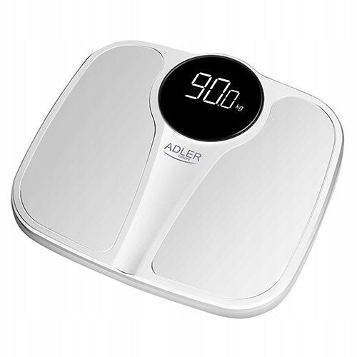 2X BATHROOM SCALE ELECTRONIC LIFTING CAPACITY 180 KG PRECISION LED WHITE ADLER Brand ADLER