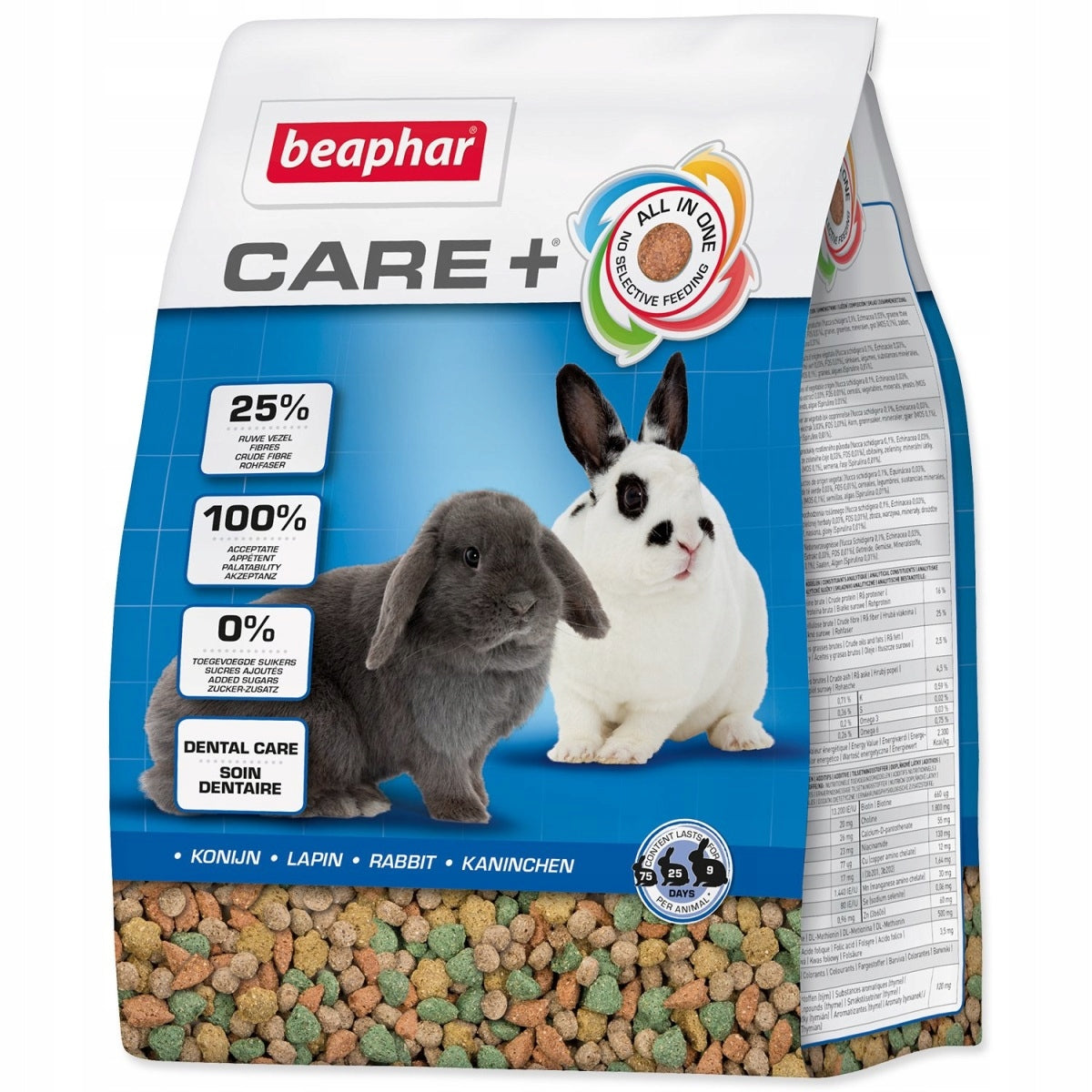 2X BEAPHAR-Care+ Rabbit 1,5kg - Super Premium food for rabbits Brand Beaphar