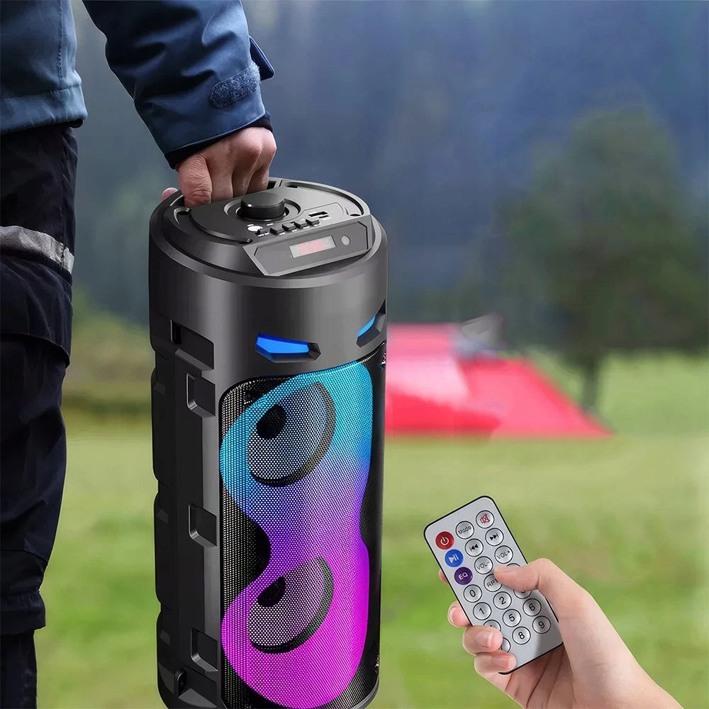 2X BLUETOOTH 5.0 16W PORTABLE KARAOKE SPEAKER WITH USB AUX FM TWS MICROPHONE