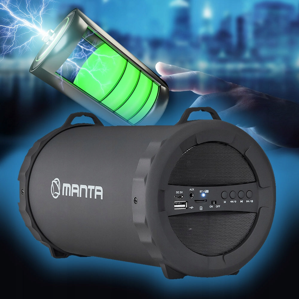 2X BLUETOOTH SPEAKER PORTABLE WIRELESS BOOMBOX MANTA SPK204FM TUBE FM Brand Manta
