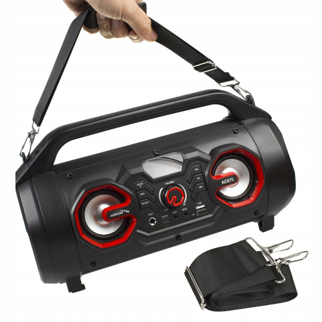 2X BLUETOOTH SPEAKER WITH RADIO LARGE WIRELESS MICROPHONE INPUT FOR KARAOK Brand Audiocore