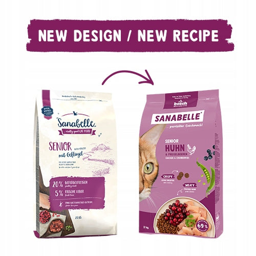 2X BOSCH Sanabelle Senior Poultry 8kg Brand Sanabelle