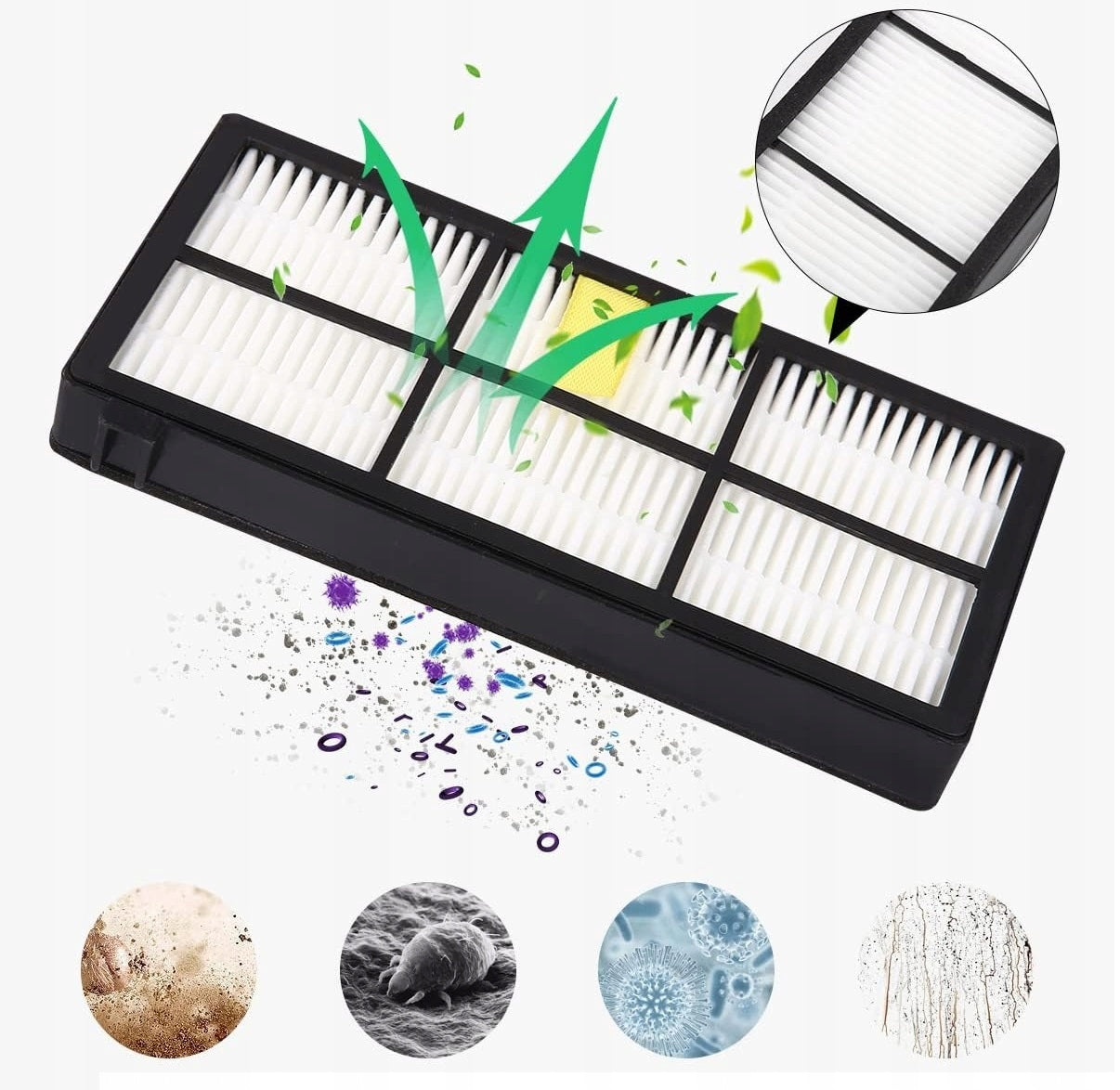 2X BRUSH SET FILTERS FOR iRobot ROOMBA 805 865 870 871 880 886 965 966 Dominant color white