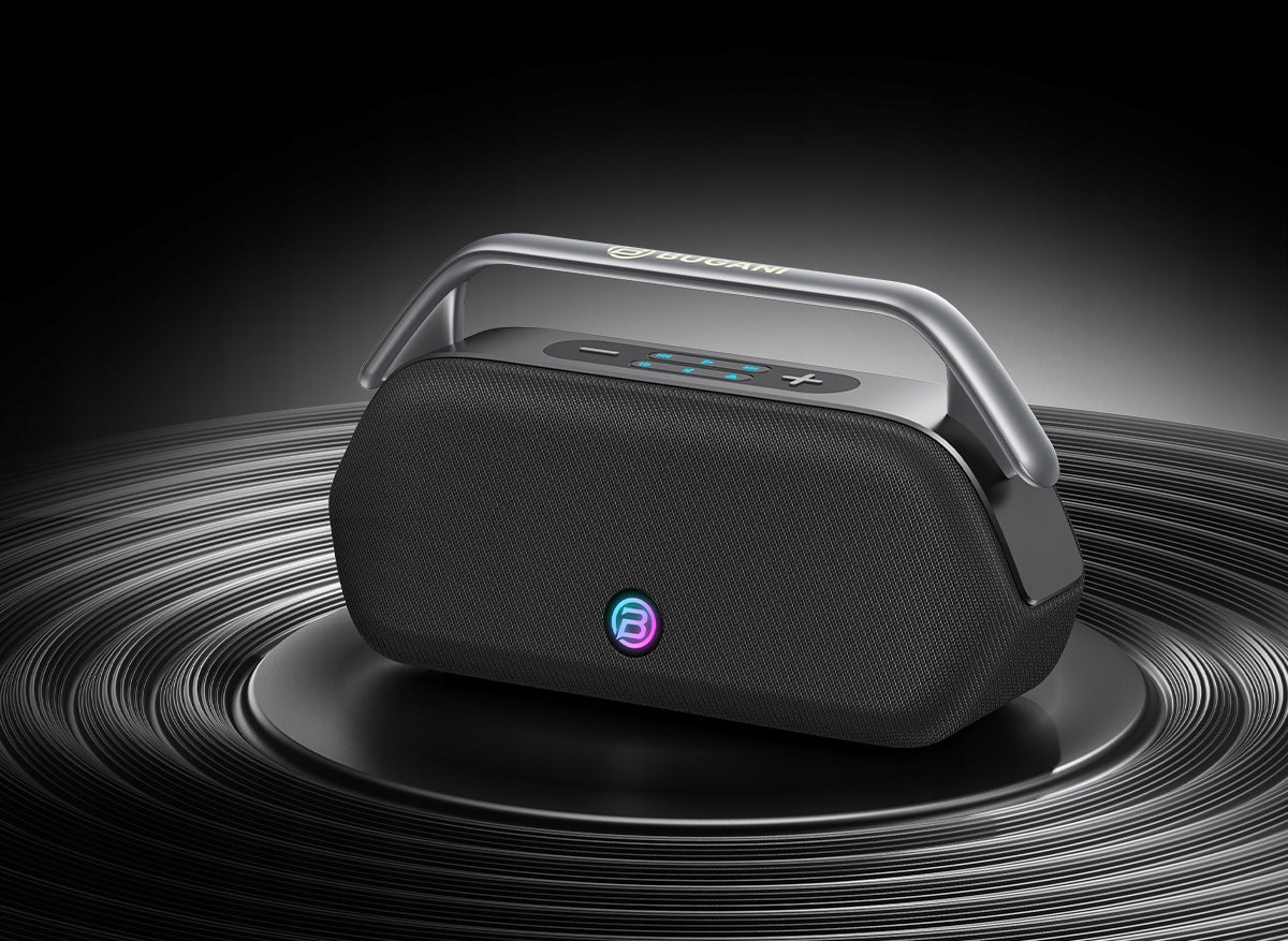 2X BUGANI BOOST MAX PORTABLE WIRELESS BLUETOOTH SPEAKER 5.3 240W CHARM Brand BUGANI