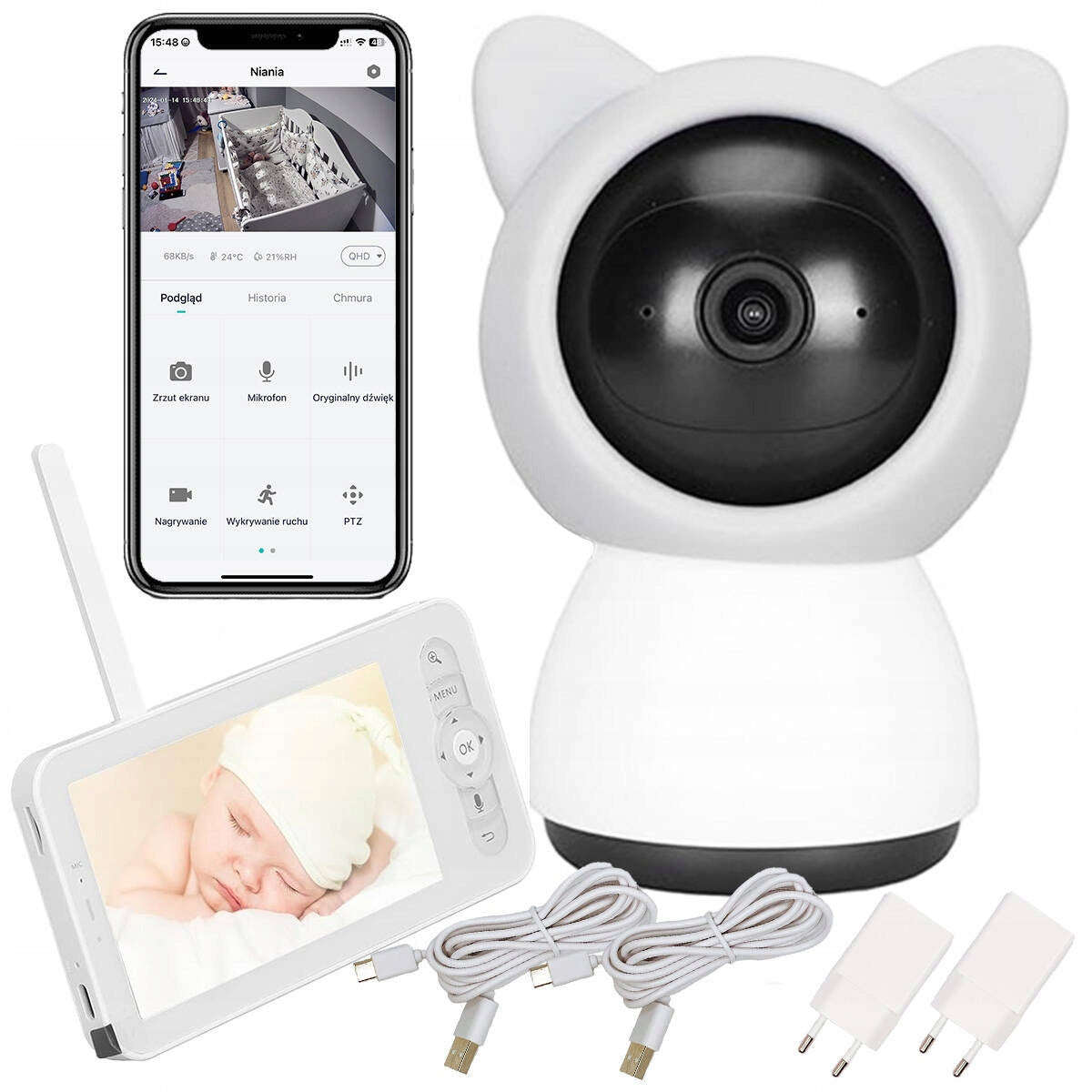 2X Baby Monitor with 3 MP HD Camera with Motion Sensor and App