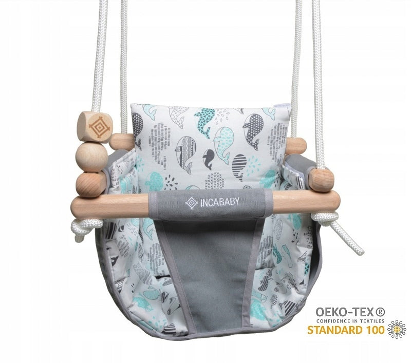 2X Baby Swing Junior Grey - whale
