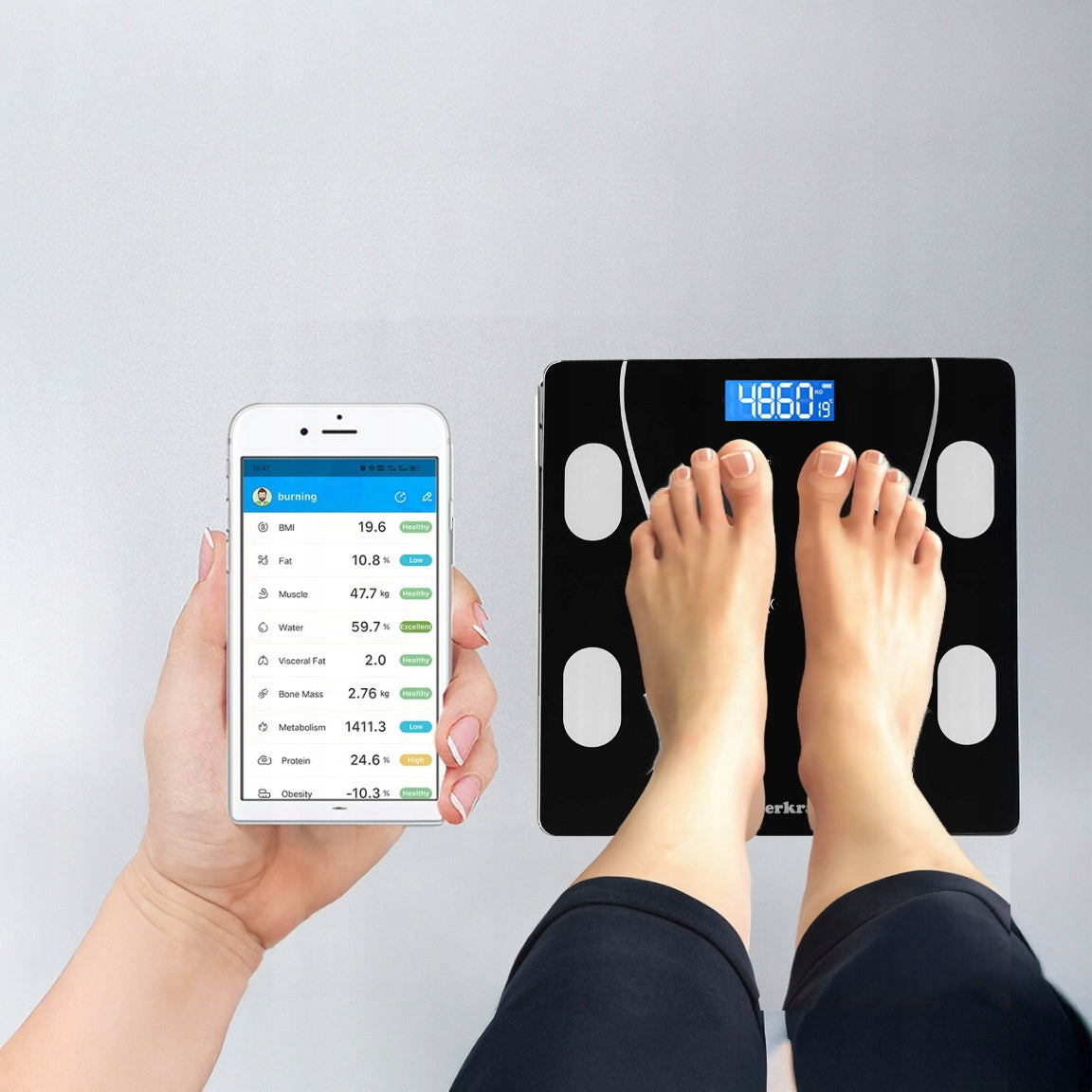 2X Bathroom scale analytical smart app up to 180kg