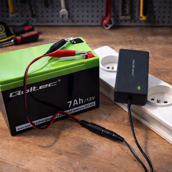 2X Battery Charger Qoltec 12V | 2A | 24W Brand Qoltec