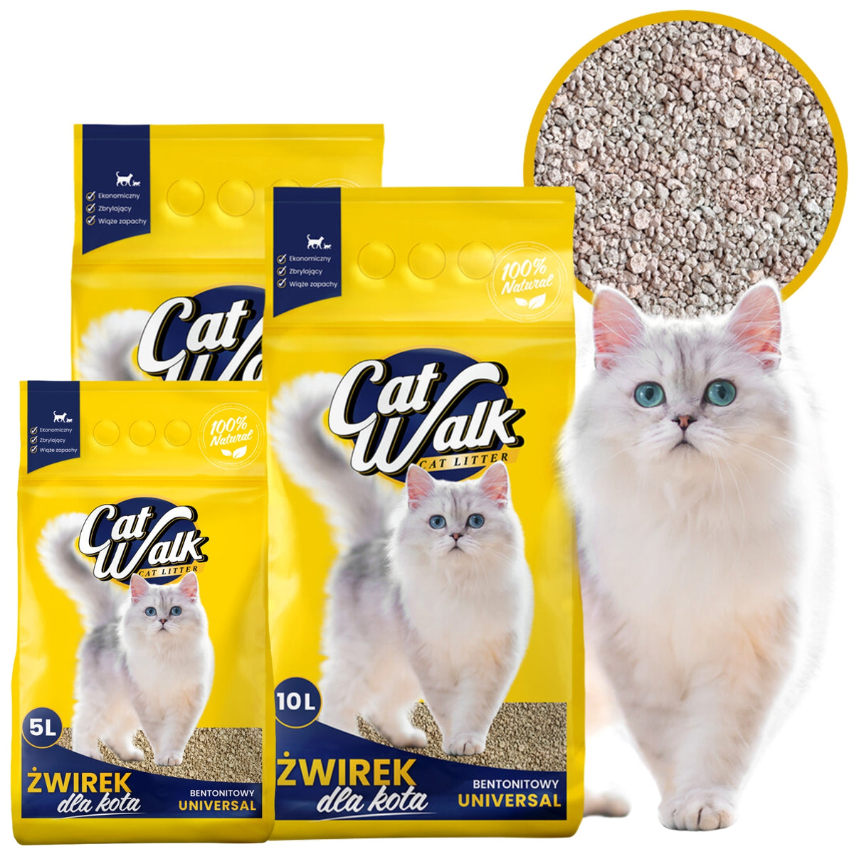 2X Bentonite Cat Litter 25L Clumping CatWalk ECONOMIC 25L STANDARD