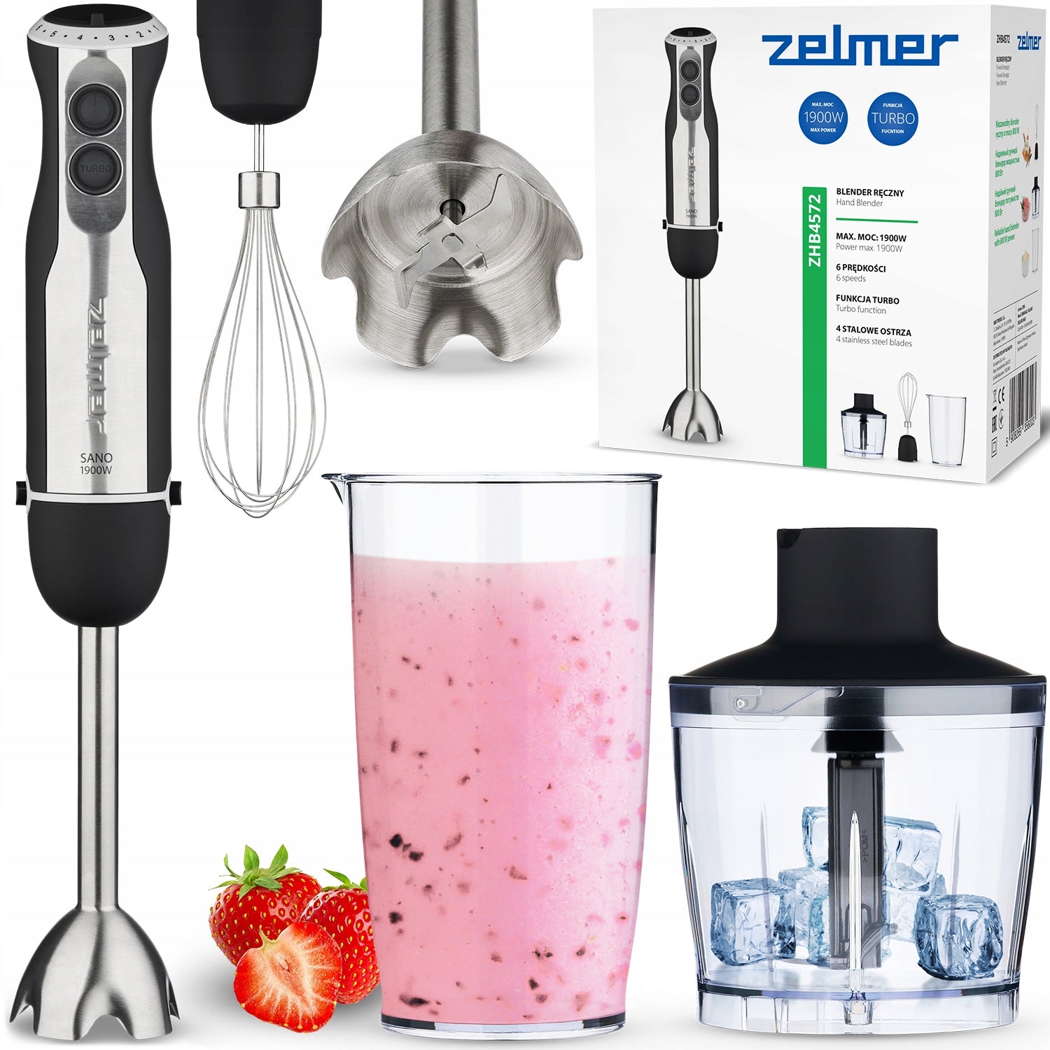 2X Blender Zelmer Sano ZHB4572 1900W black Model ZHB4572