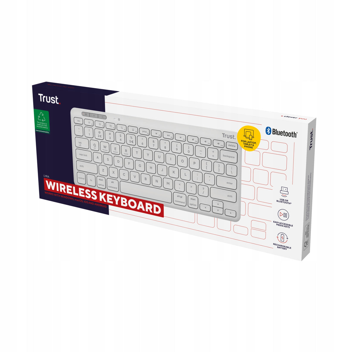 2X Bluetooth Keyboard + USB Radio Trust Lyra Wireless Compact Manufacturer Trust