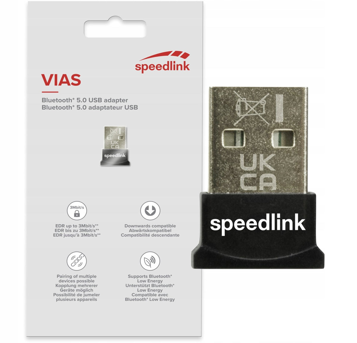 2X Bluetooth Module SpeedLink VIAS Nano USB Bluetooth 5.0 Adapter