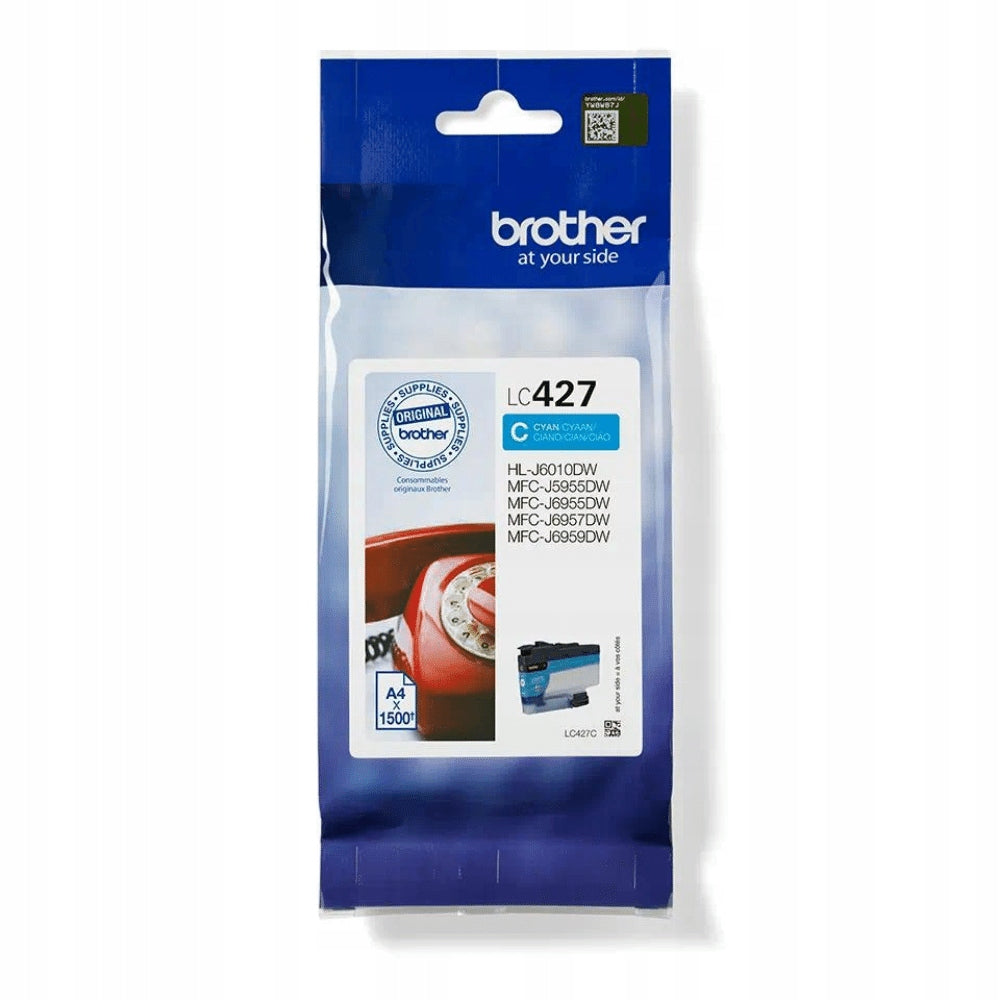 2X Brother LC427C Cyan Ink Cartridges Color blue (cyan)