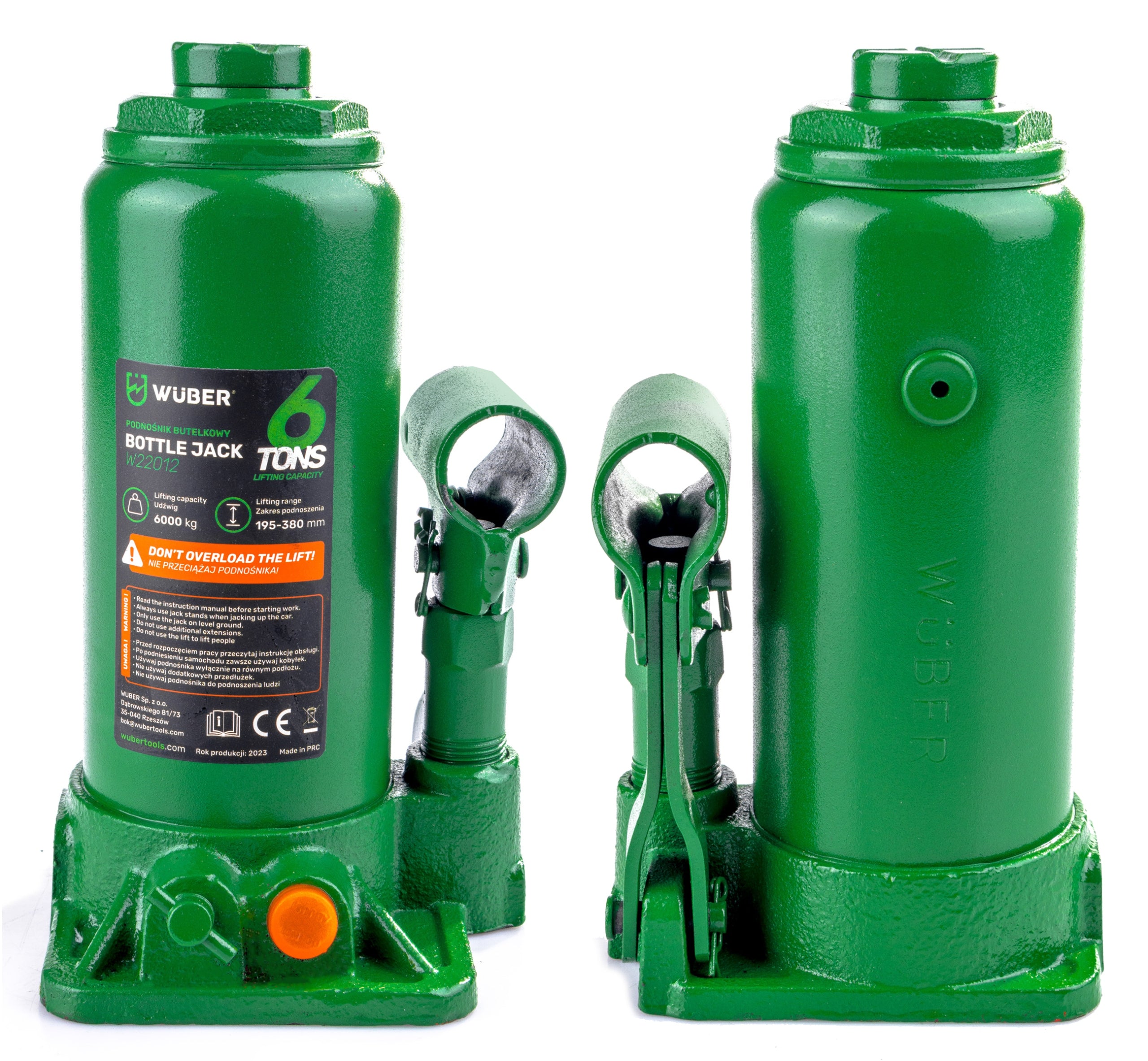 2X CAR JACK 195-380 MM POST HYDRAULIC JACK VALVE 6 T Product weight with unit packaging 3.5 kg