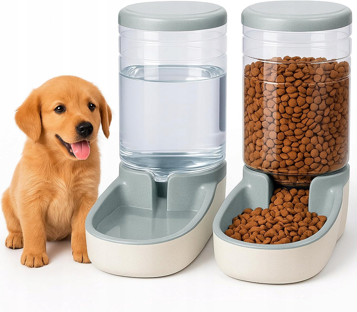 2X CAT DOG FOOD AND WATER DISPENSER 3,8L AUTOMATIC