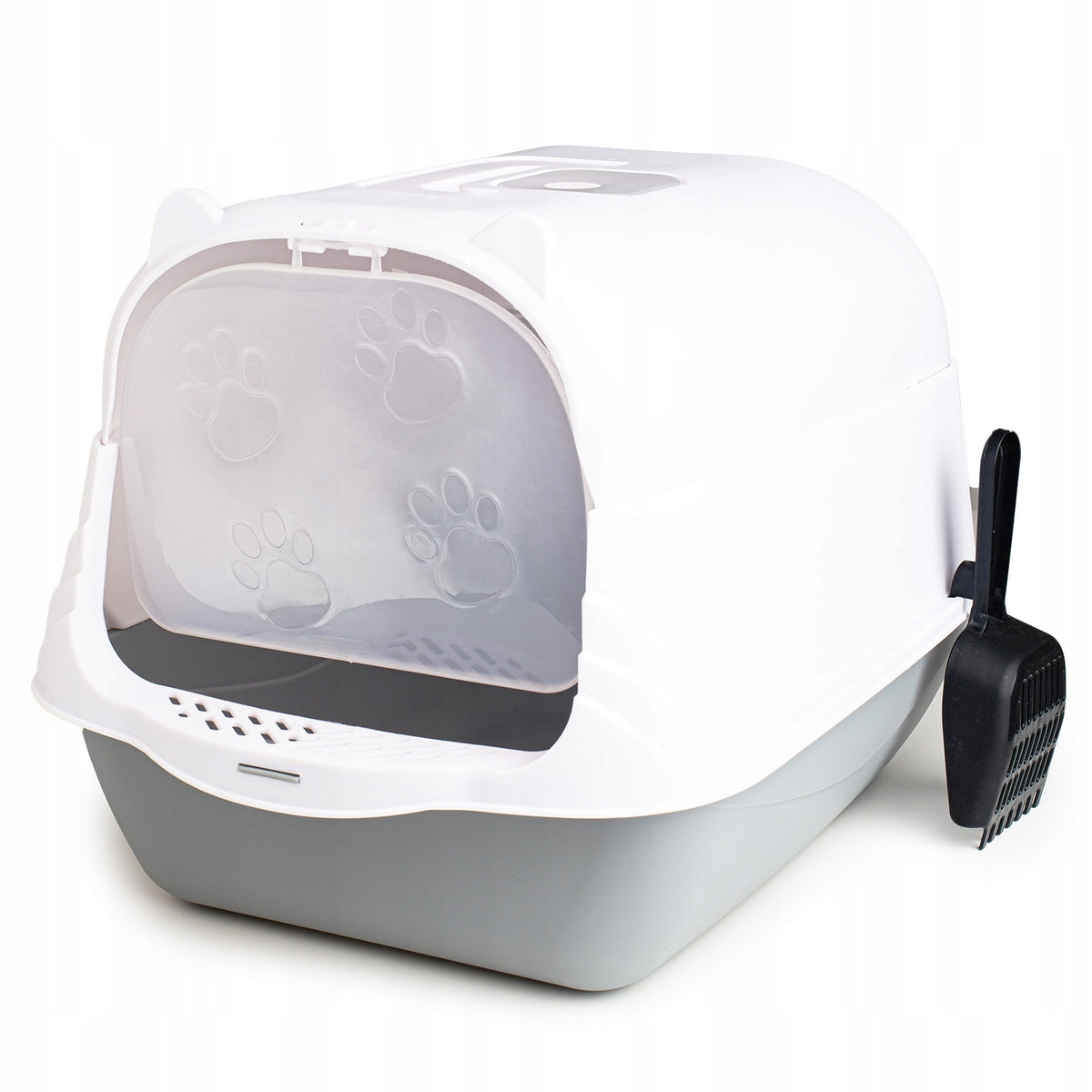 2X CAT LITTER BOX CLOSED LARGE FOR LITTER WITH SPATULA FILTER COVERED TOILET