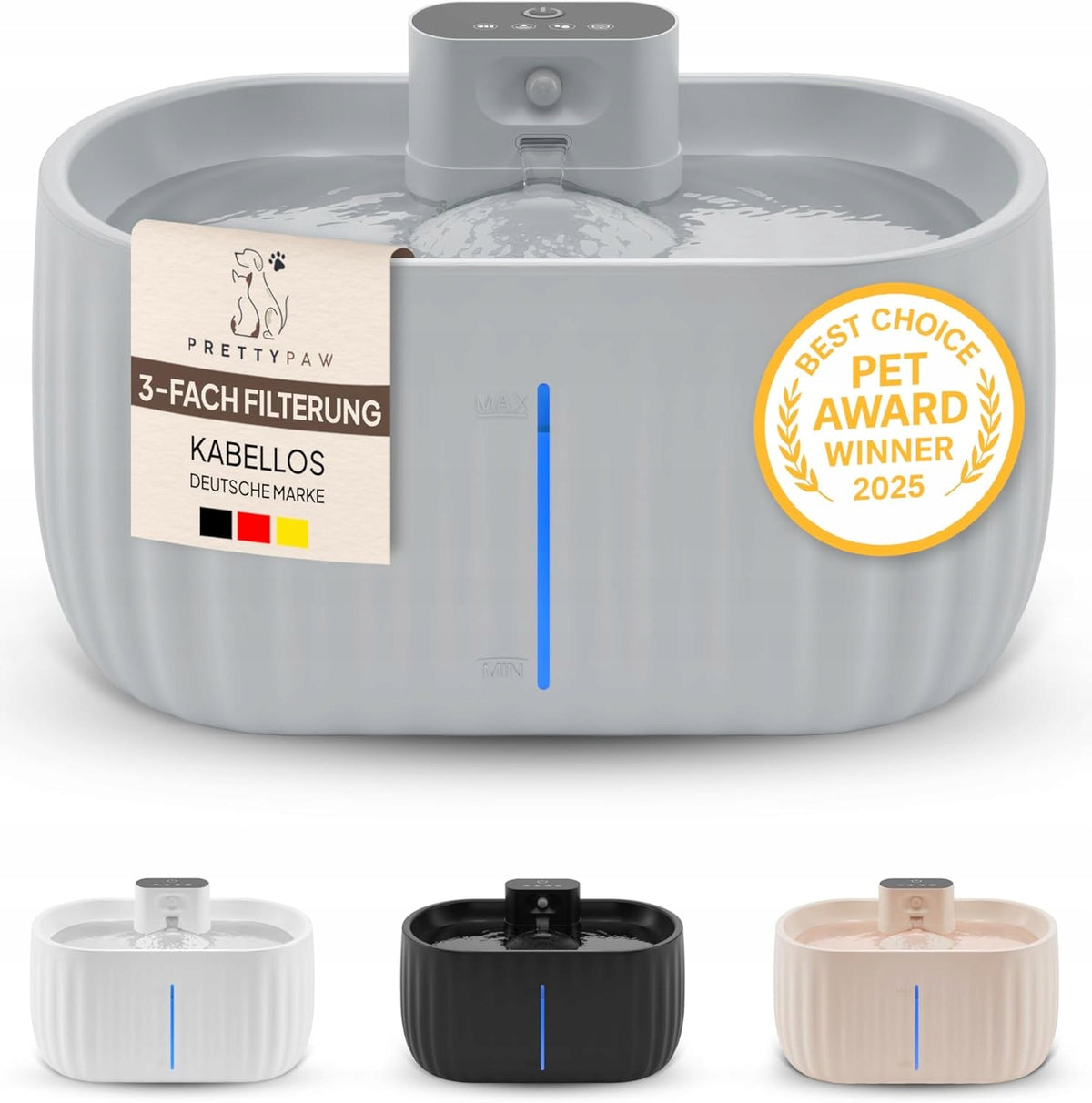 2X CAT WATER FOUNTAIN 3L WIRELESS MOTION SENSOR