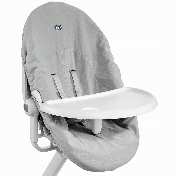 2X CHICCO Set for Baby Hug tray + cover grey Color white shades of gray and silver
