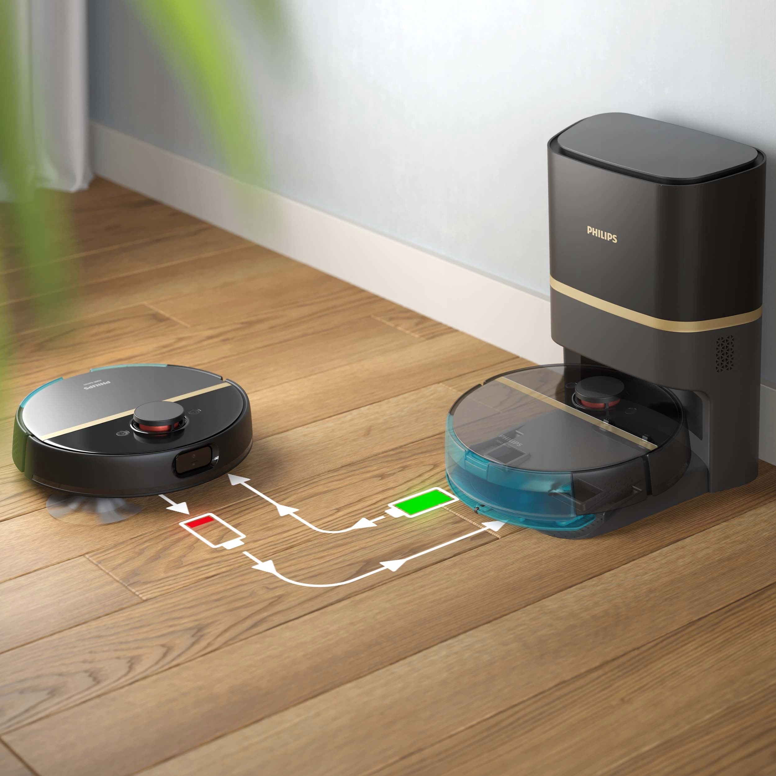2X CLEANING ROBOT PHILIPS HOMERUN 7000 SERIES XU7100/01 BLACK Brand Philips