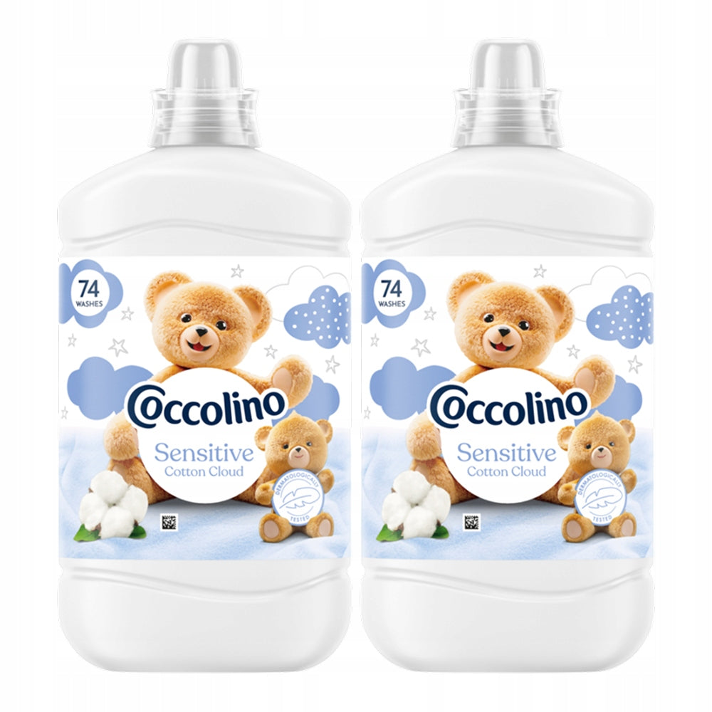 2X COCCOLINO SENSITIVE COTTON CLOUD - SOFTENER, 74 WASHES (1702ML)