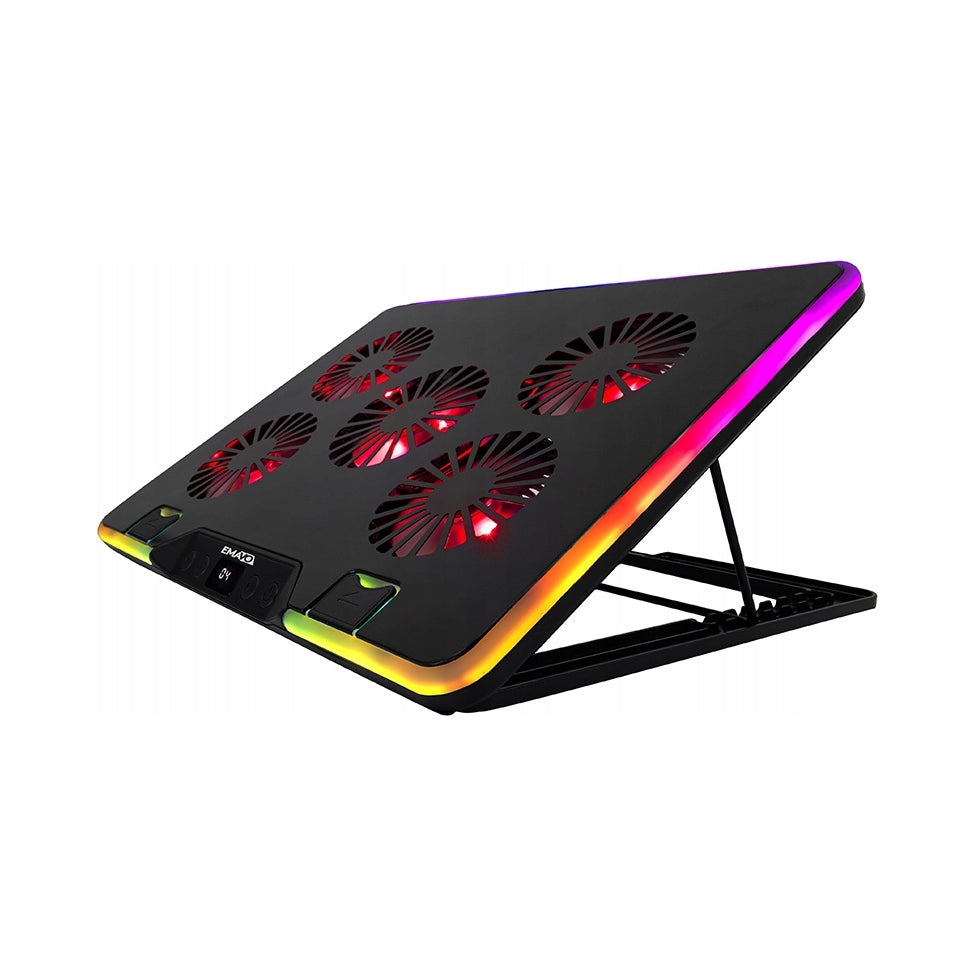 2X COOLING STAND LAPTOP PAD LED RGB ADJUSTABLE LARGE 12-17"