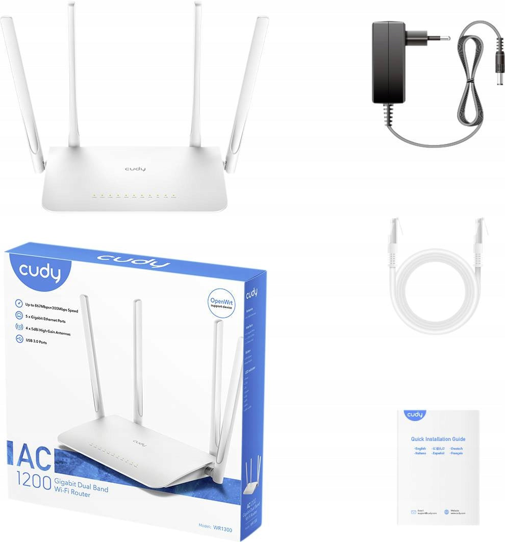 2X CUDY WR1300 AC1200 Router Model WR1300